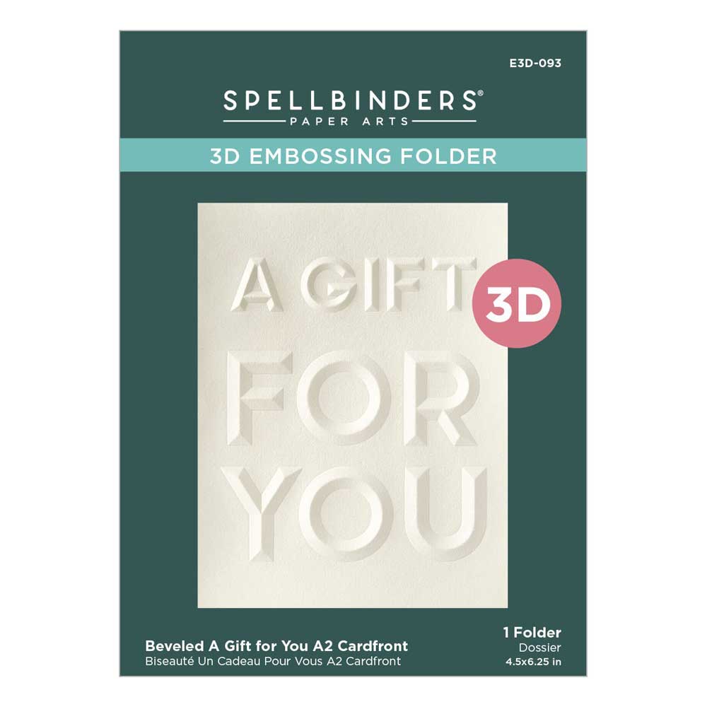 Spellbinders 3D Embossing Folder - Beveled A Gift For You A2 Cardfront [E3D-093]