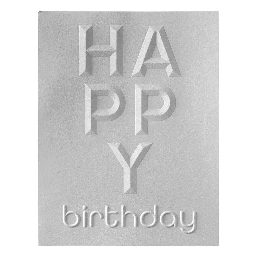 Spellbinders 3D Embossing Folder - Beveled Happy Birthday A2 Cardfront [E3D-092] - Image 2