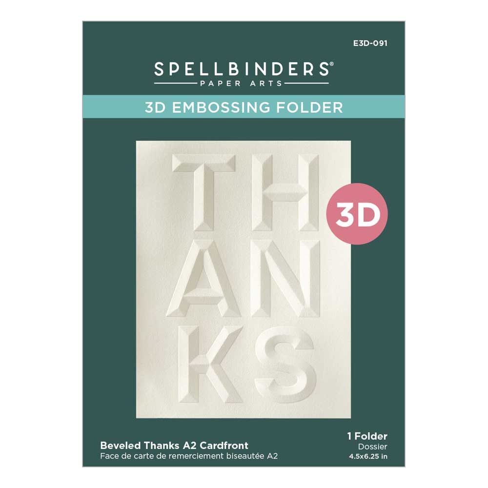 Spellbinders 3D Embossing Folder - Beveled Thanks A2 Cardfront [E3D-091]
