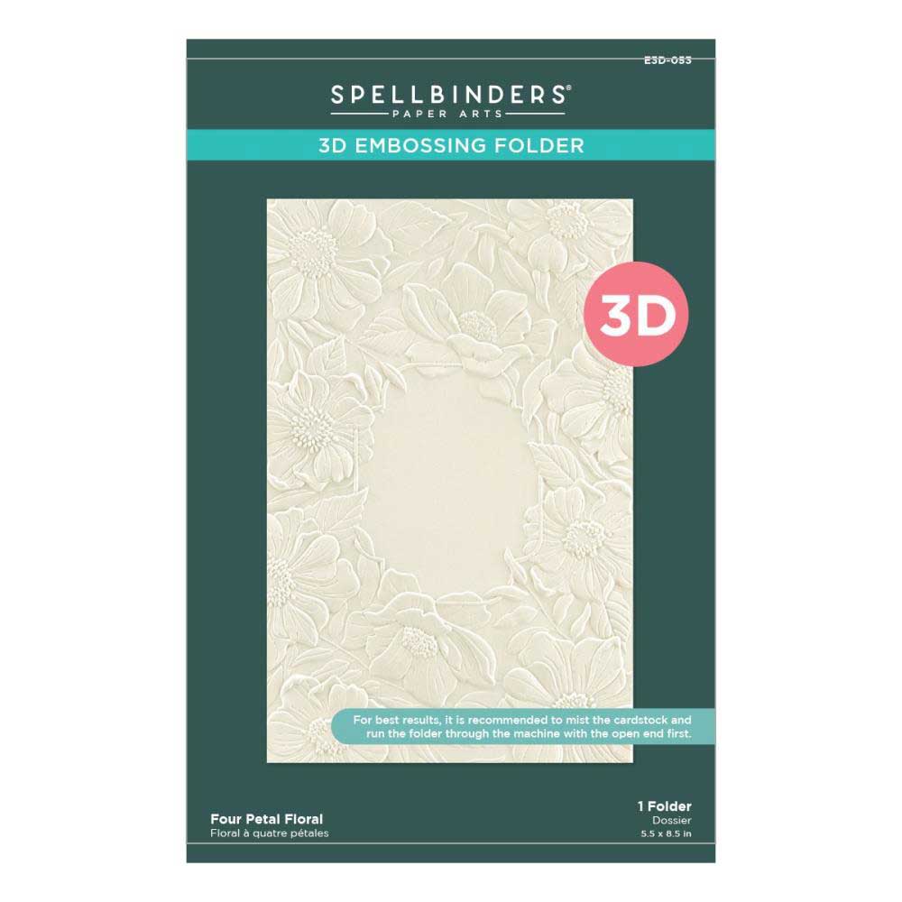 Spellbinders 3D Embossing Folder - Four Petal Floral [E3D-053]