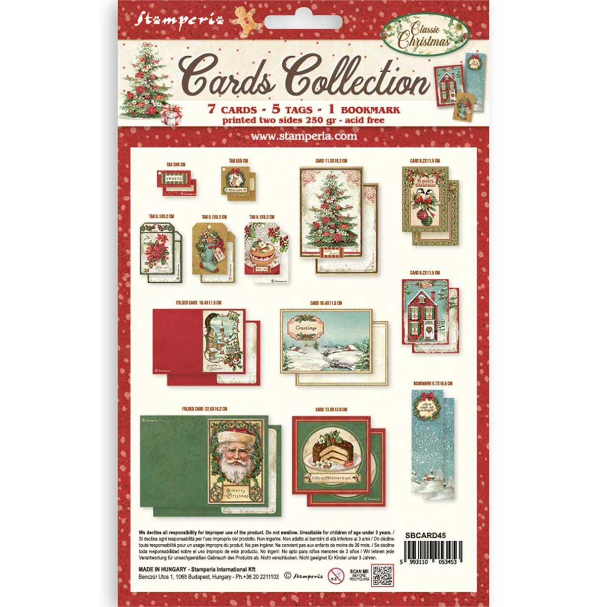 Stamperia 2026 Classic Christmas Collection - Cards Collection [SBCARD45] - Image 2