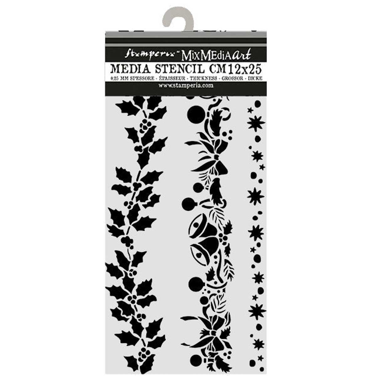 Stamperia 2026 Classic Christmas Collection - Media Stencil - Borders [KSTDL170]