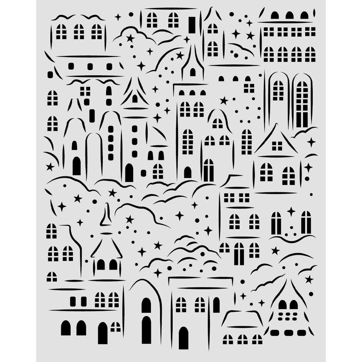 Stamperia 2026 Classic Christmas Collection - Media Stencil - Christmas Village [KSTD217] - Image 2