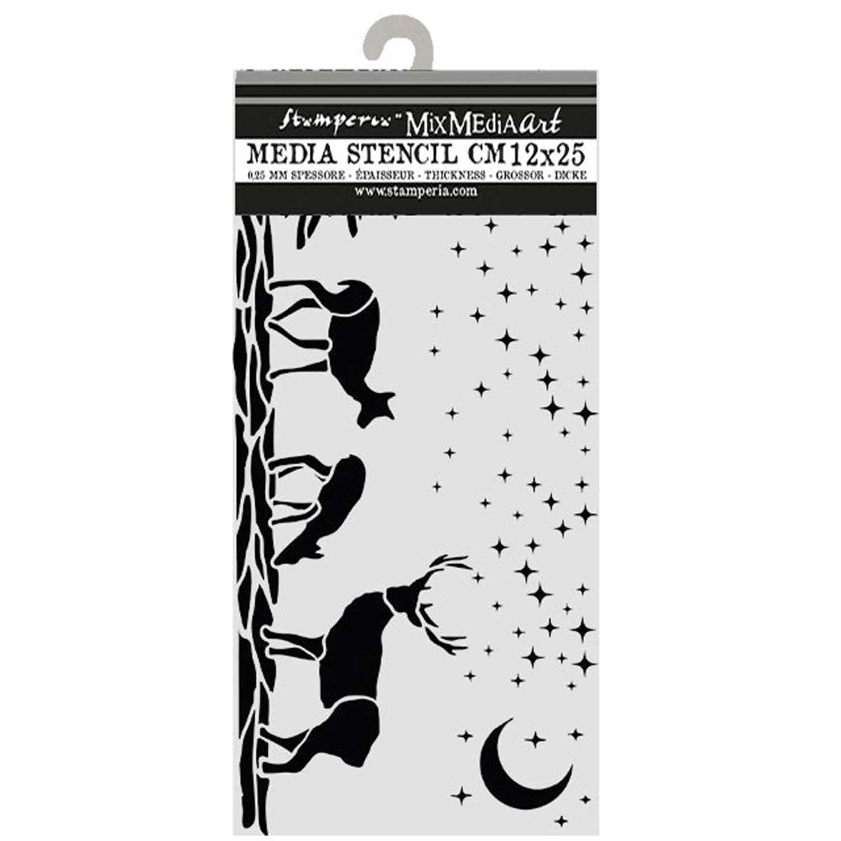 Stamperia 2026 Classic Christmas Collection - Media Stencil - Deer [KSTDL169]