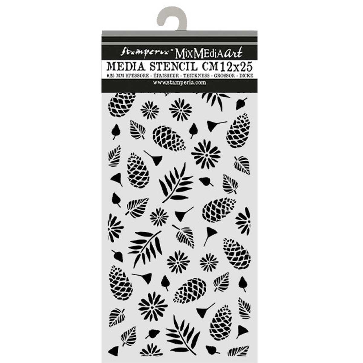 Stamperia 2026 Classic Christmas Collection - Media Stencil - Pinecones [KSTDL171]