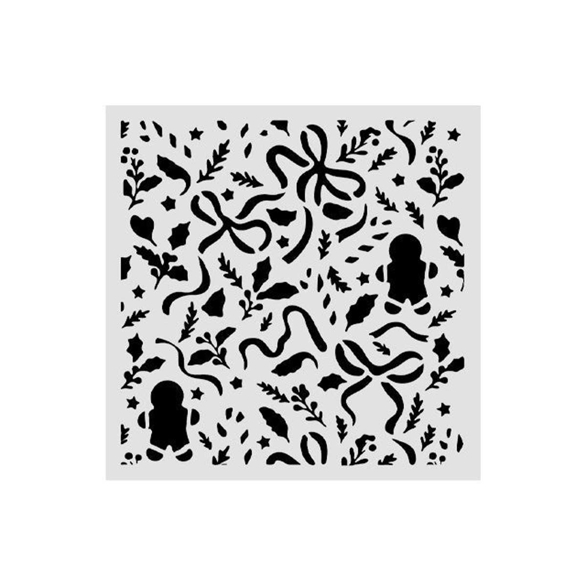Stamperia 2026 Classic Christmas Collection - Media Stencil - Ribbons & Gingerbread [KSTDS74] - Image 2