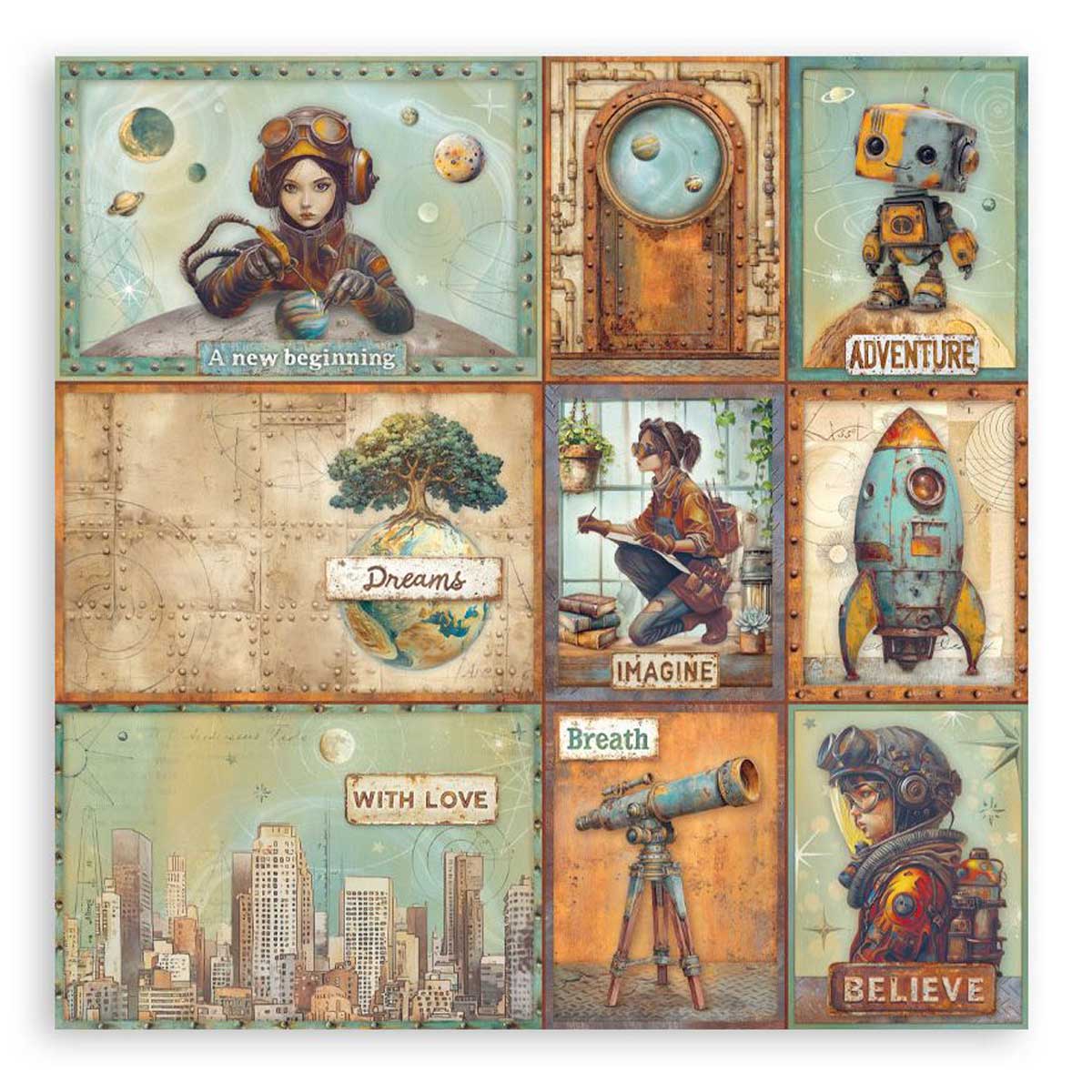 Stamperia A New Beginning Collection - 12" x 12" Maxi Paper Pad [SBBXLB35] - Image 14