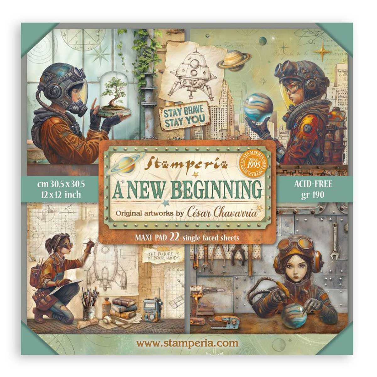Stamperia A New Beginning Collection - 12" x 12" Maxi Paper Pad [SBBXLB35]