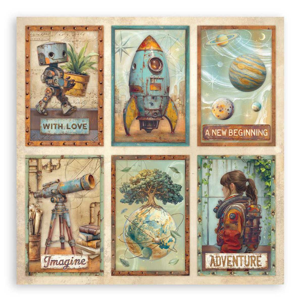 Stamperia A New Beginning Collection - 8" x 8" Maxi Paper Pad [SBBSXB23] - Image 11