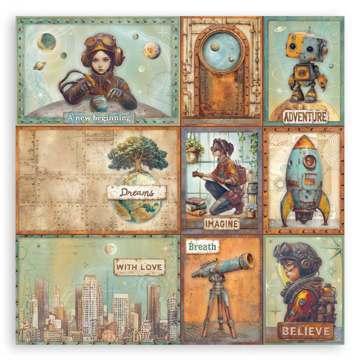 Stamperia A New Beginning Collection - 8" x 8" Maxi Paper Pad [SBBSXB23] - Image 14