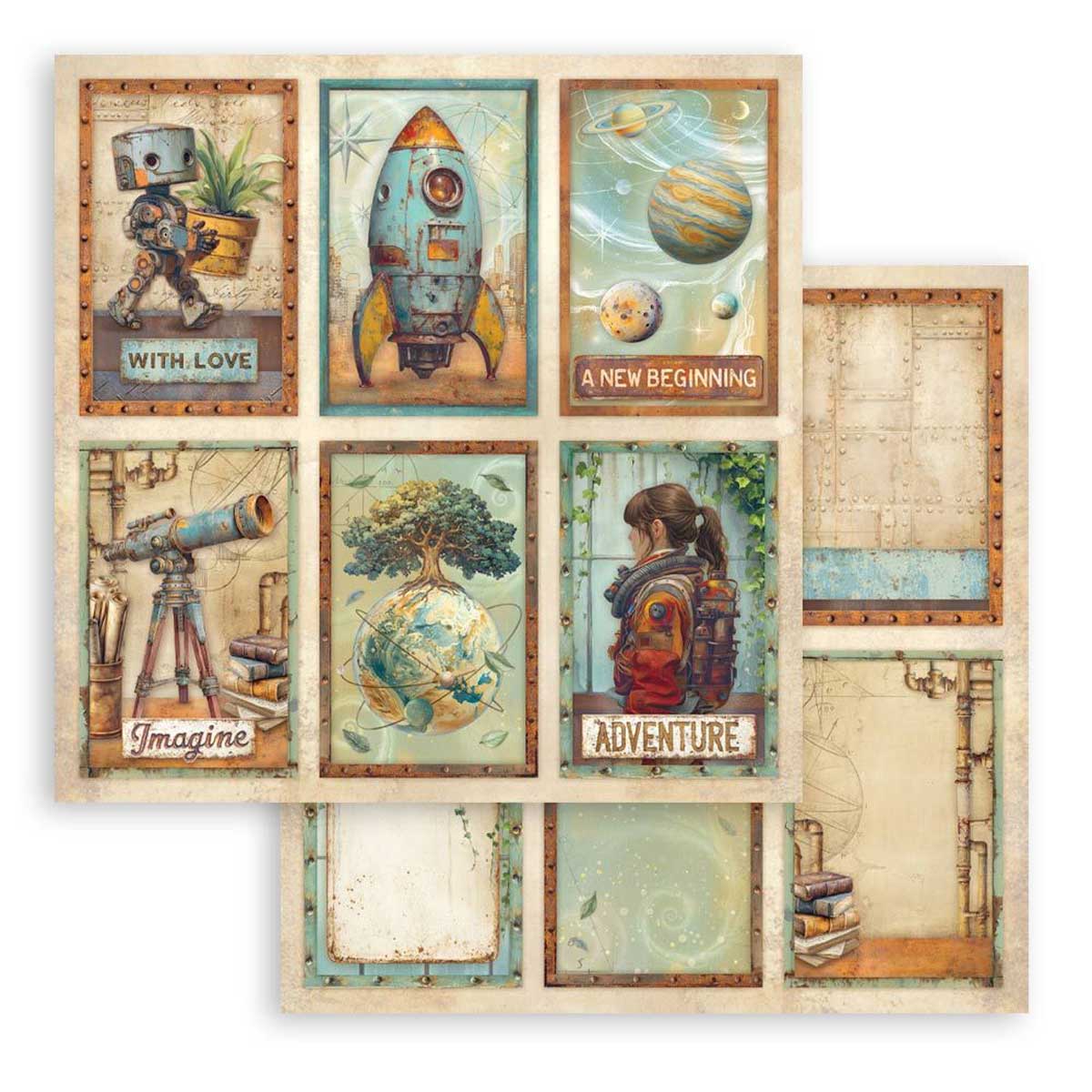 Stamperia A New Beginning Collection - 8" x 8" Paper Pad [SBBS140] - Image 3