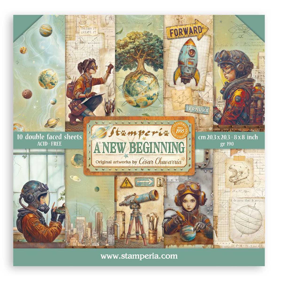 Stamperia A New Beginning Collection - 8" x 8" Paper Pad [SBBS140]