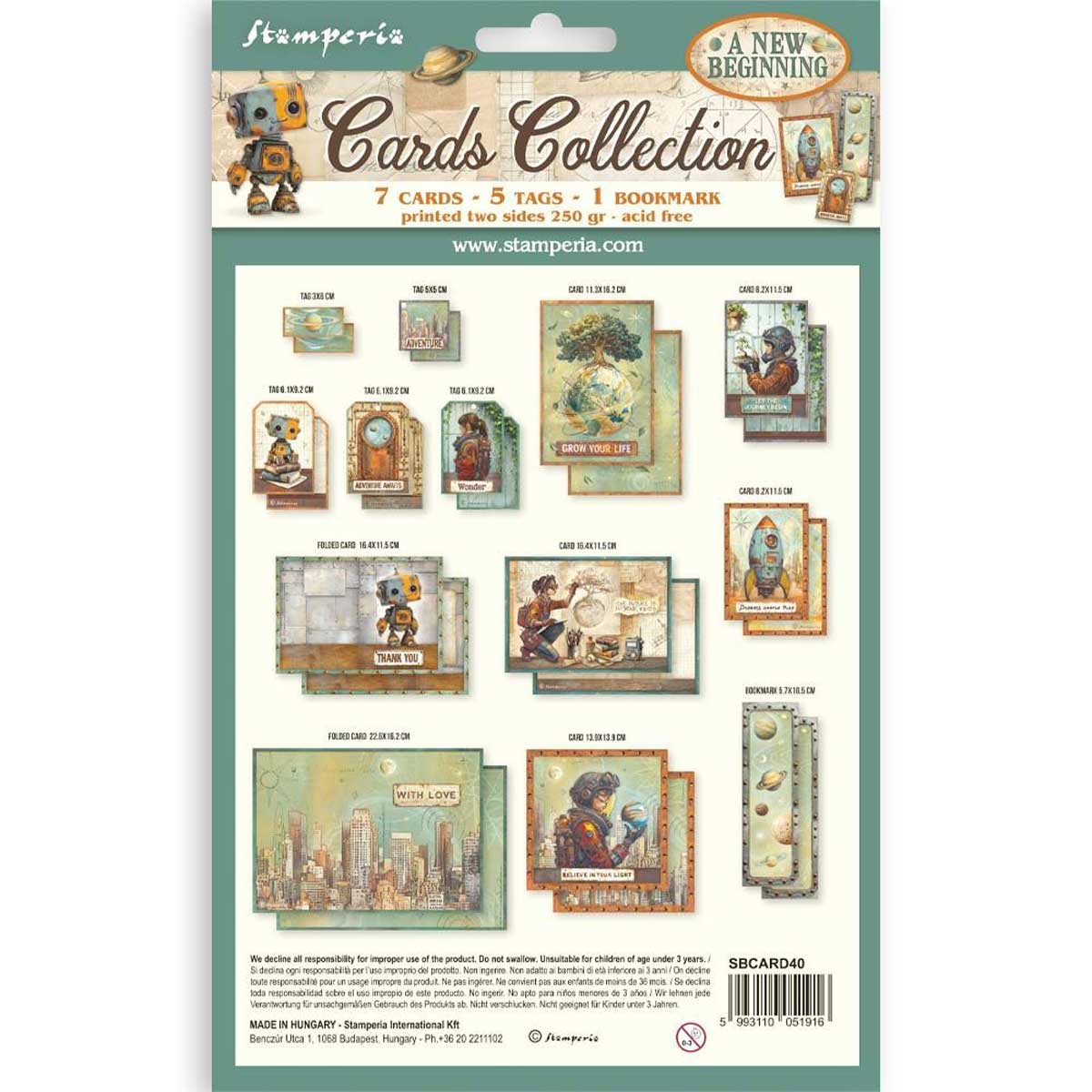 Stamperia A New Beginning Collection - Cards Collection [SBCARD40] - Image 2