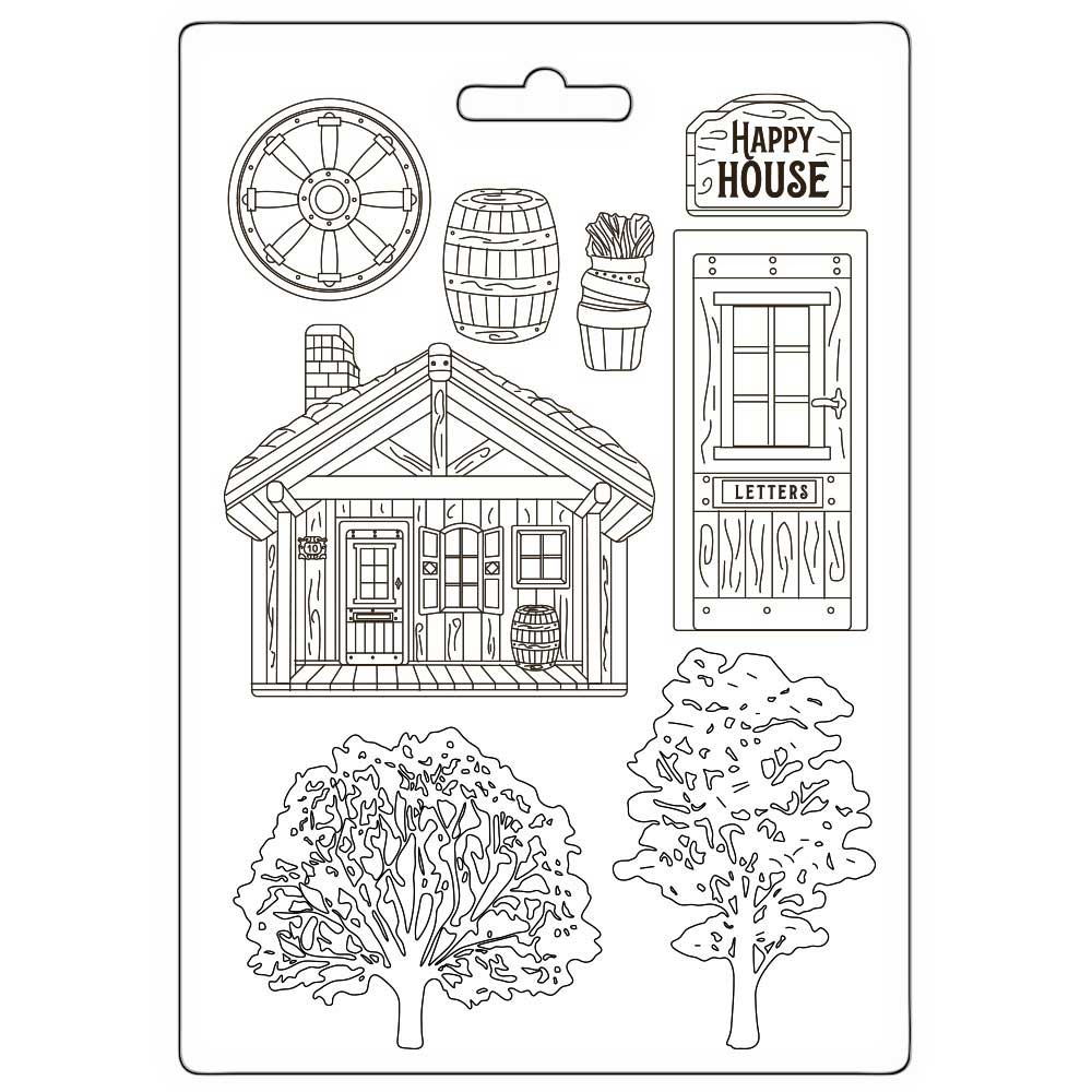 Stamperia Alterego Collection - Texture Impression Mould - Cottage [K3PTA5666]