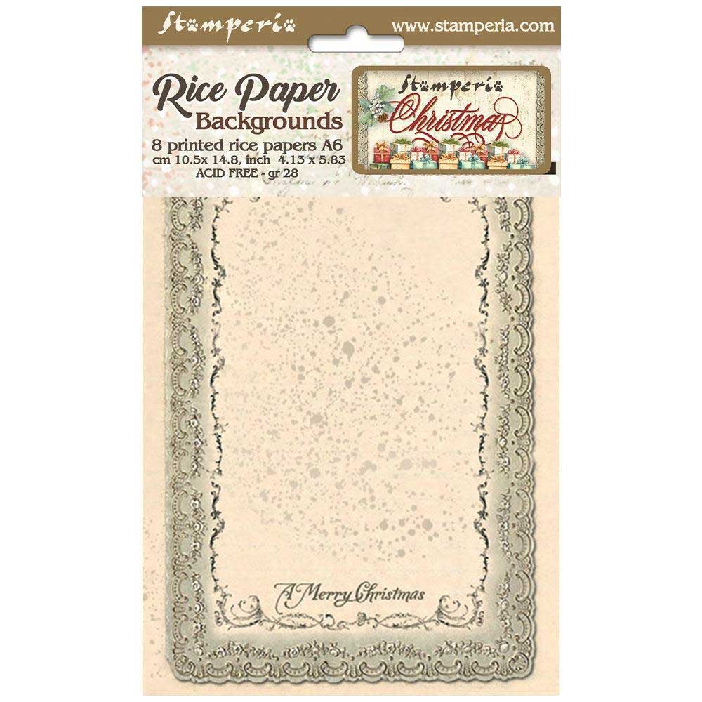 Stamperia Classic Christmas Collection - A6 Rice Paper Backgrounds [DFSAK6028]