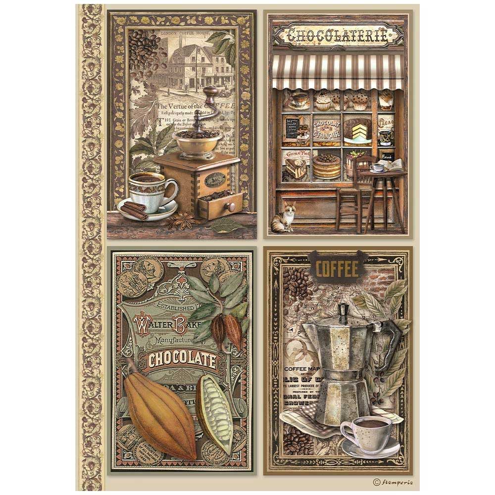 Stamperia Coffee & Chocolate Collection - A4 Rice Paper Selection [DFSA4XCC] - Image 2