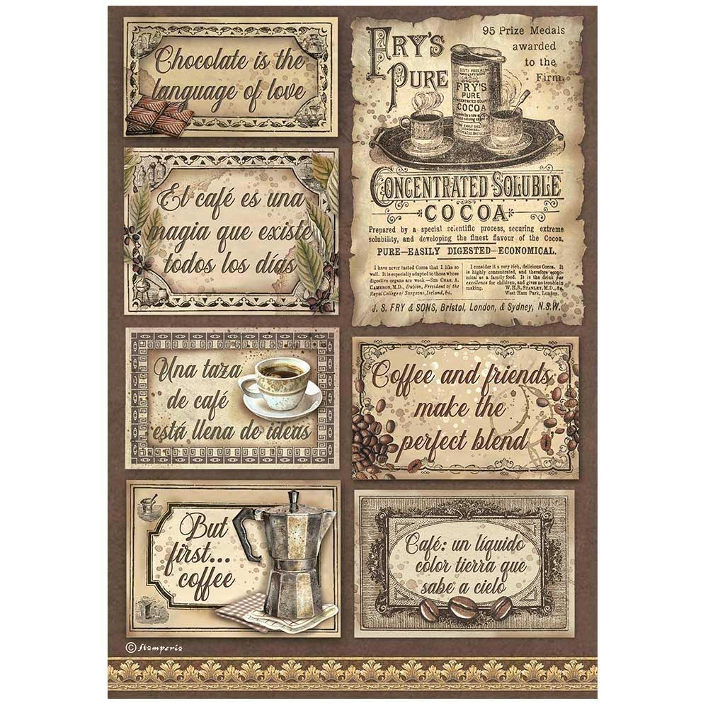 Stamperia Coffee & Chocolate Collection - A4 Rice Paper Selection [DFSA4XCC] - Image 7