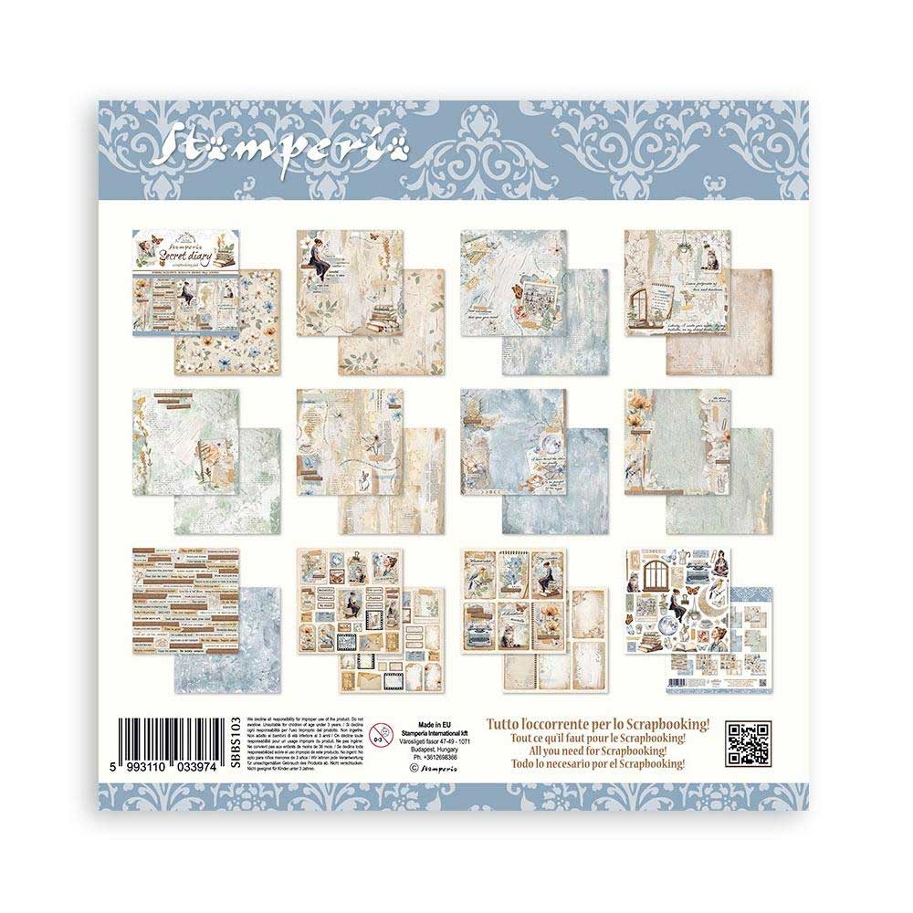 Stamperia Create Happiness Secret Diary Collection - 8" x 8" Paper Pad [SBBS103] - Image 2