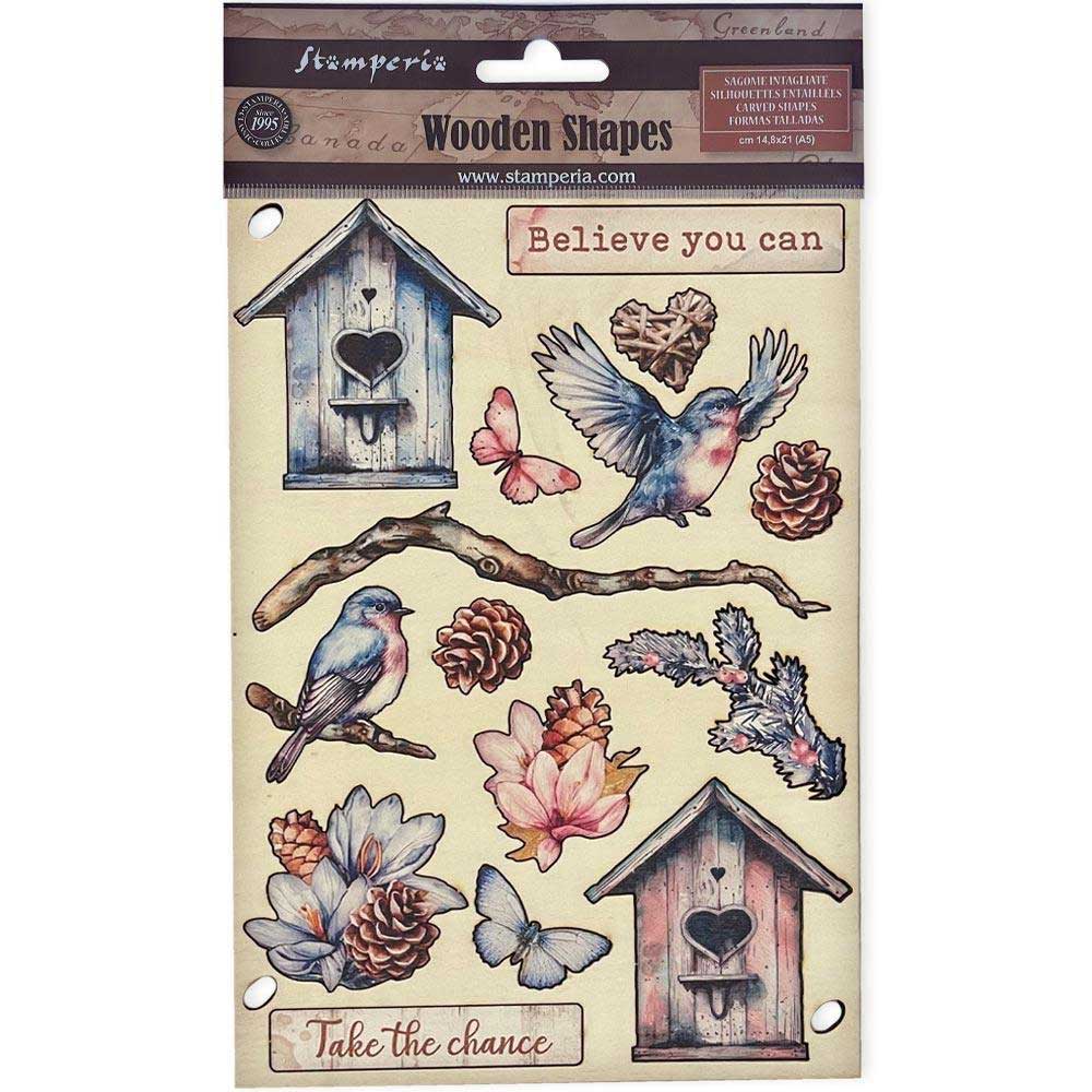 Stamperia Dewdrops Collection - Colored Wooden Shapes [KLSP176]