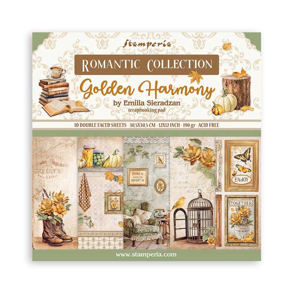 Stamperia Golden Harmony Collection - 12" x 12" Paper Pad [SBBL160]