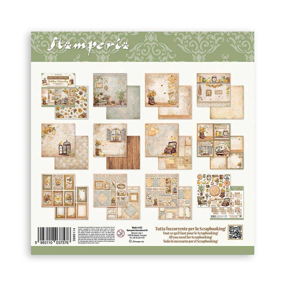 Stamperia Golden Harmony Collection - 8" x 8" Paper Pad [SBBS114] - Image 2