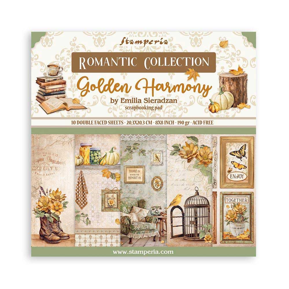 Stamperia Golden Harmony Collection - 8" x 8" Paper Pad [SBBS114]