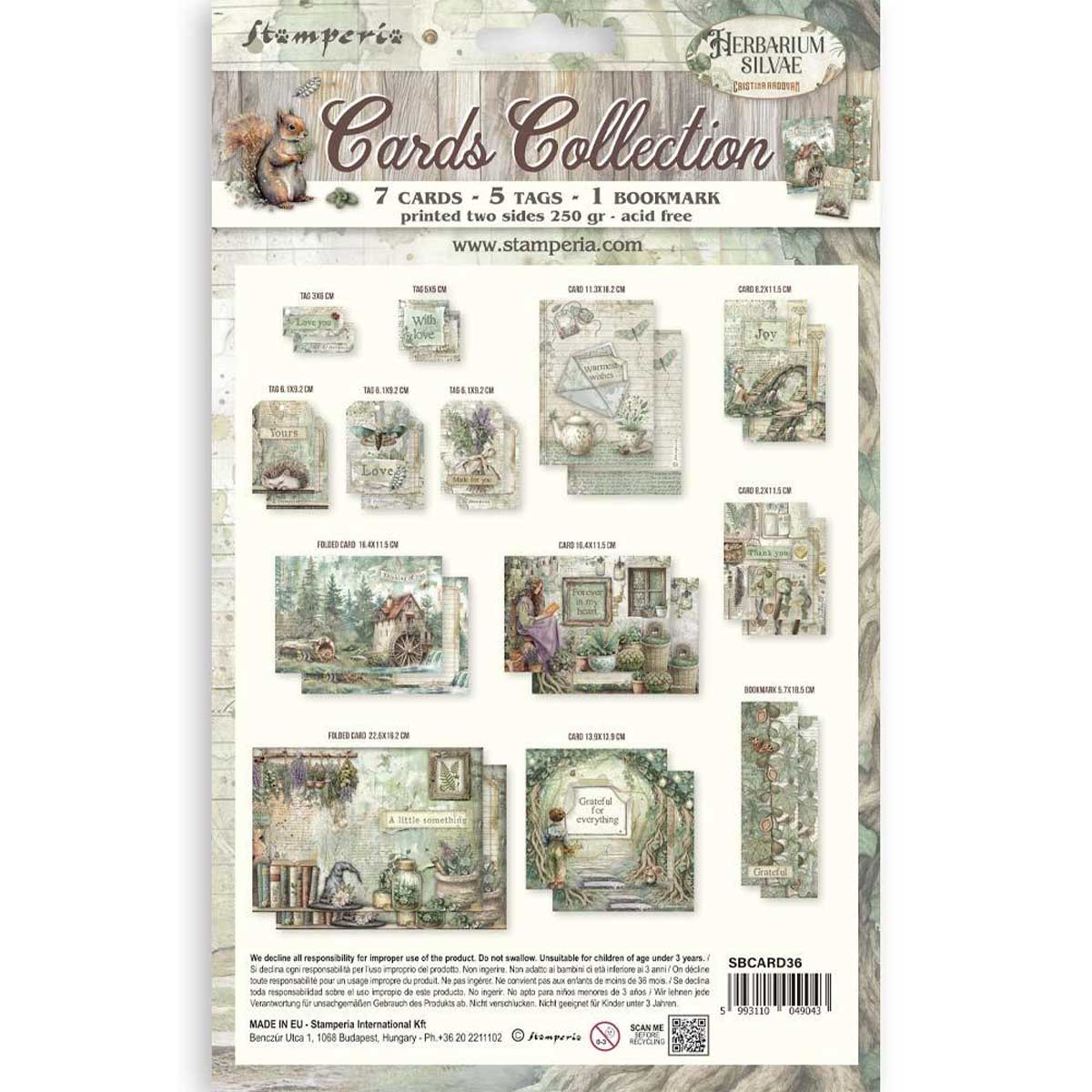 Stamperia Herbarium Silvae Collection - Cards Collection [SBCARD36] - Image 2