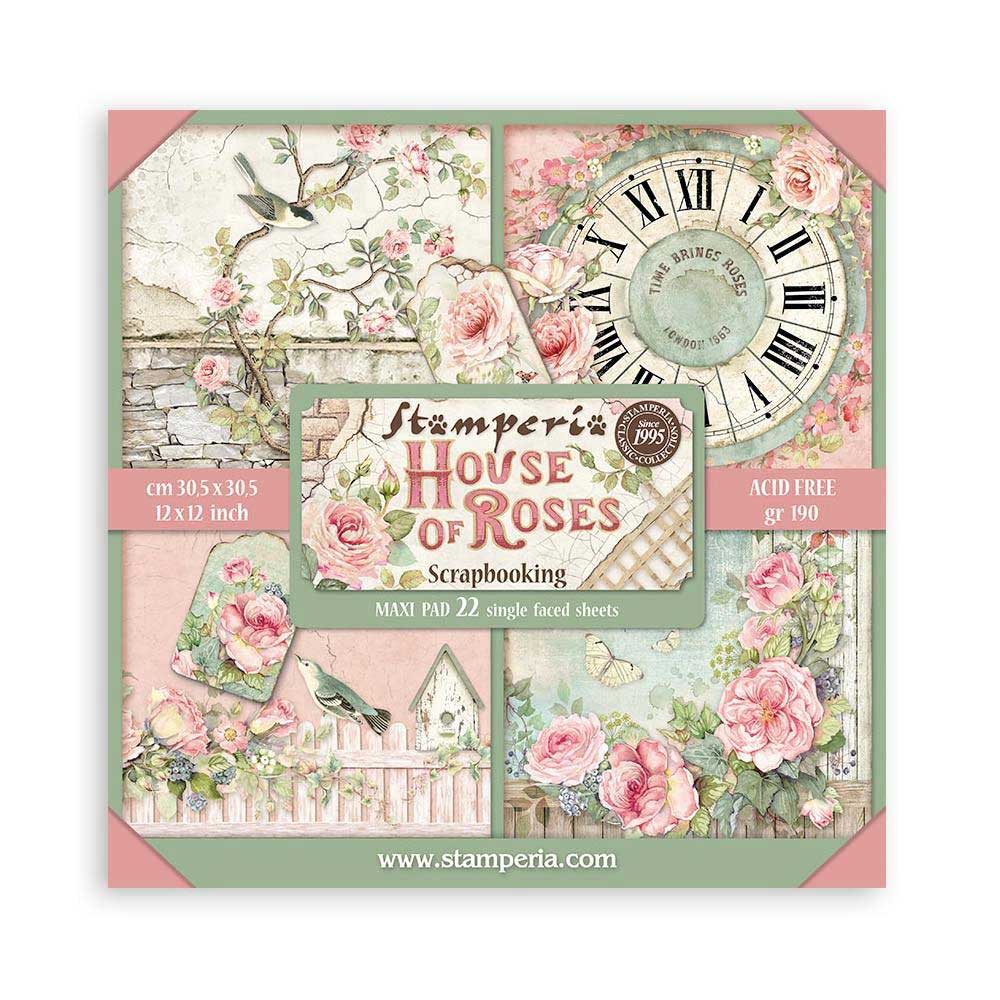Stamperia House Of Roses Collection - 12" x 12" Maxi Paper Pad [SBBXLB23]