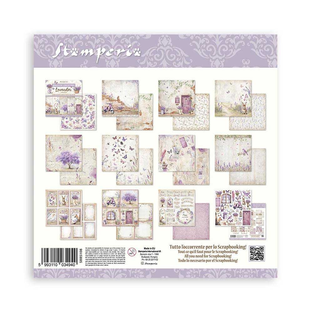 Stamperia Lavender Collection - 8" x 8" Paper Pad [SBBS108] - Image 2