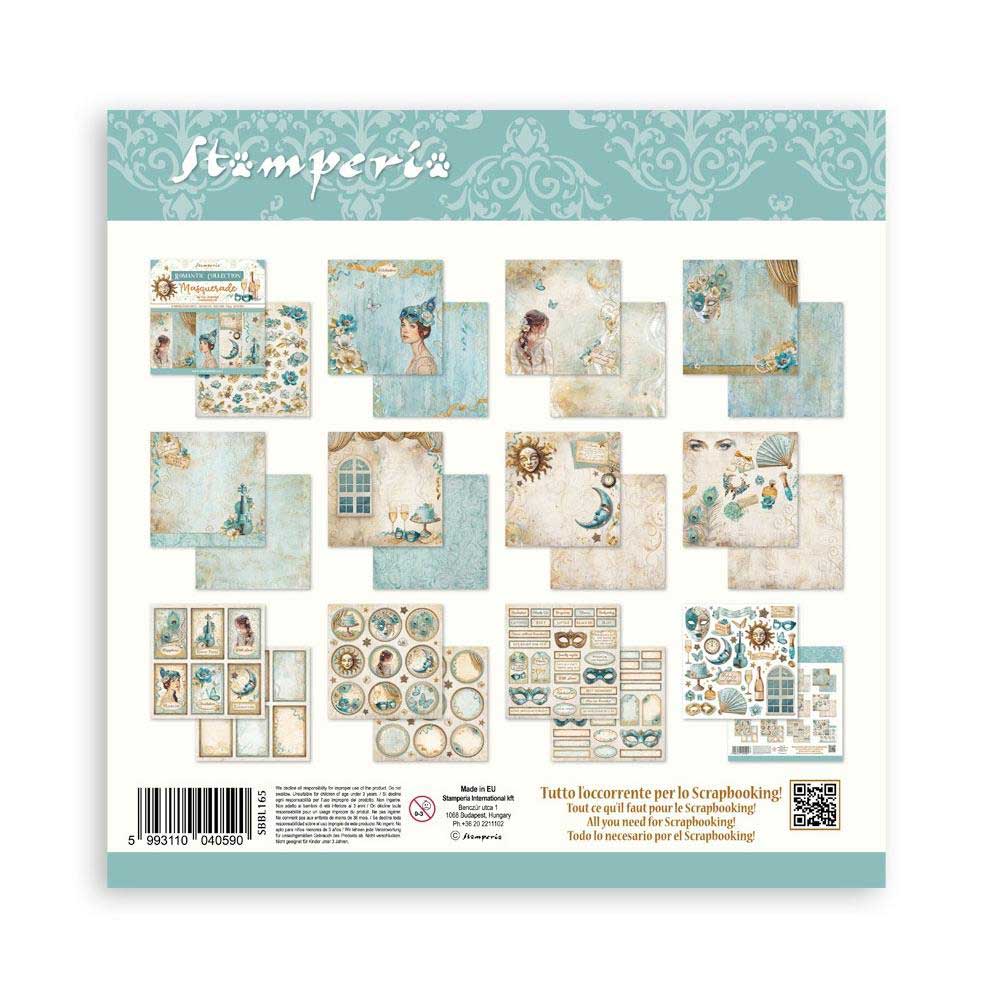 Stamperia Masquerade Collection - 12" x 12" Paper Pad [SBBL165] - Image 2