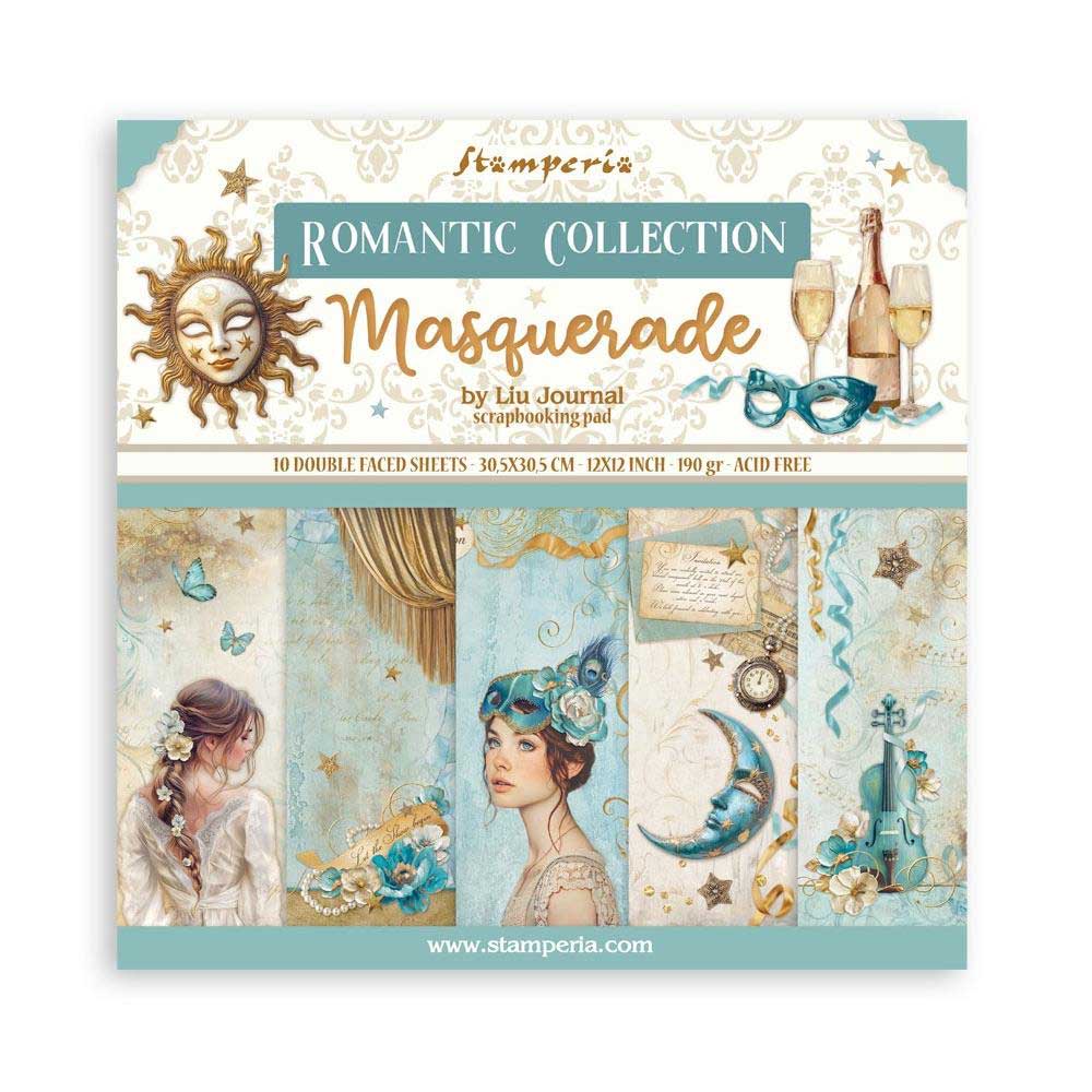 Stamperia Masquerade Collection - 12" x 12" Paper Pad [SBBL165]
