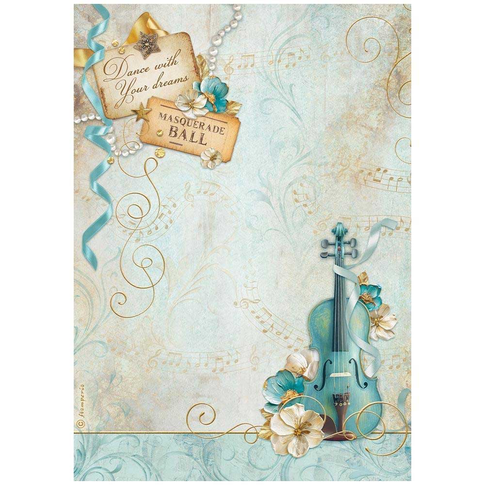 Stamperia Masquerade Collection - A4 Rice Paper Selection [DFSA4XMS] - Image 4