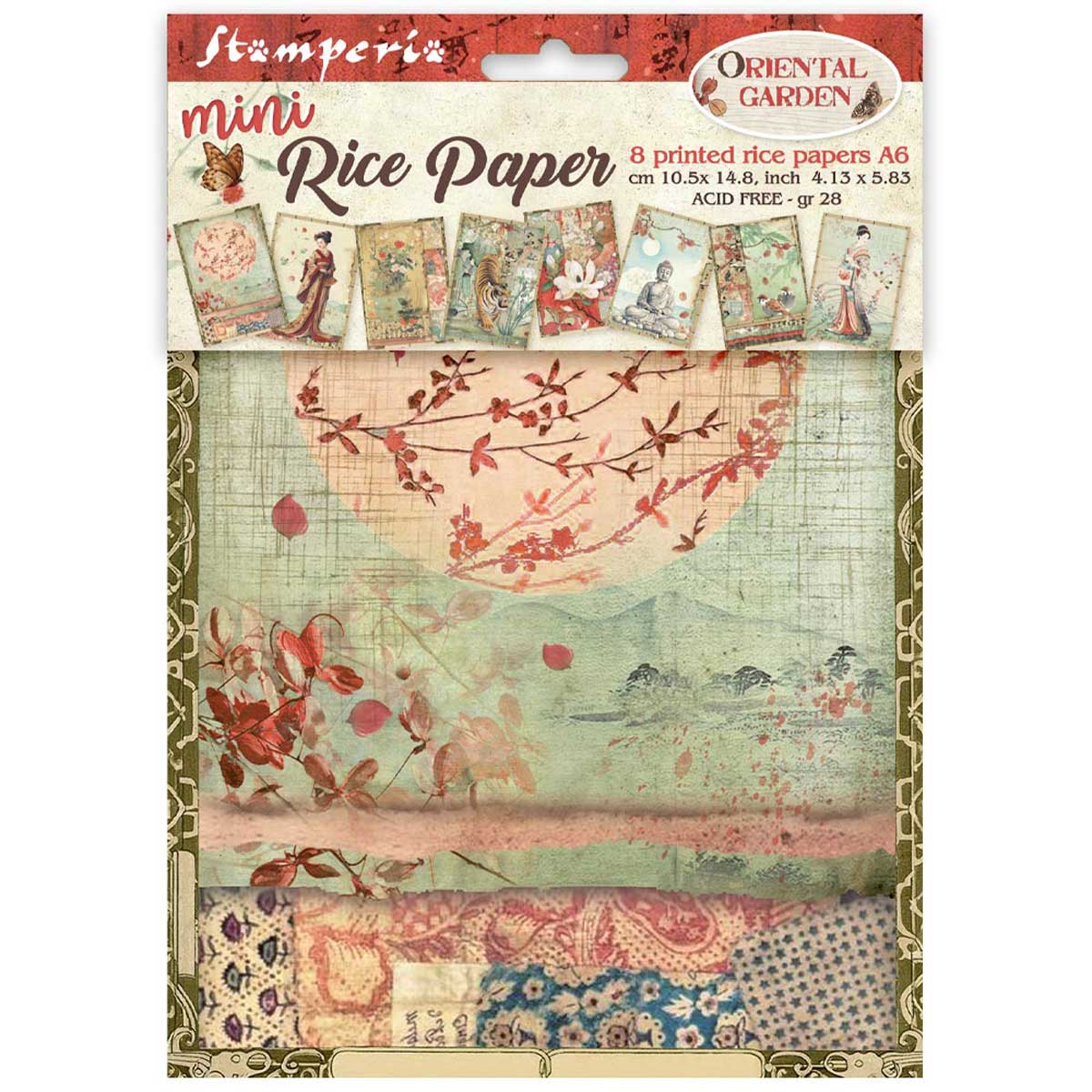 Stamperia Oriental Garden Collection - A6 Mini Rice Paper Set [DFSA6X08]