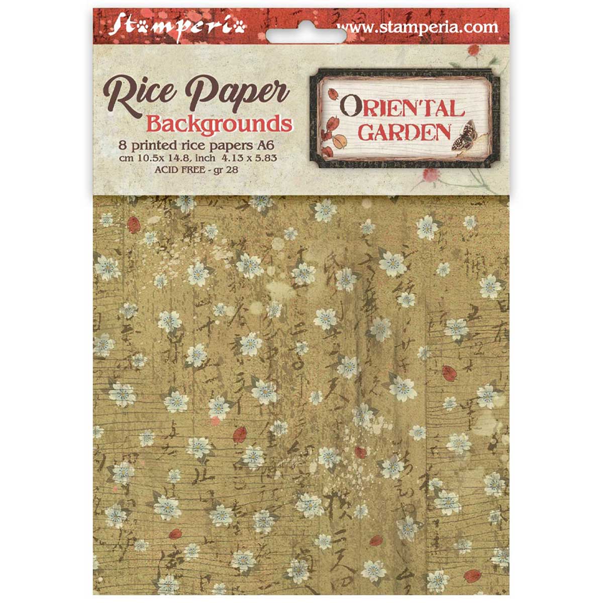 Stamperia Oriental Garden Collection - A6 Rice Paper Backgrounds [DFSAK6057]