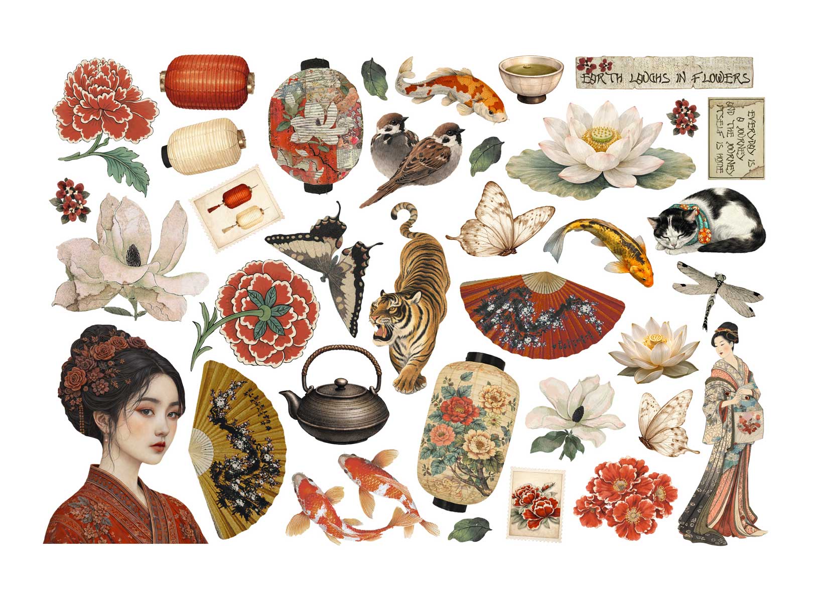 Stamperia Oriental Garden Collection - Adhesive Ephemera [DFLCT87] - Image 2