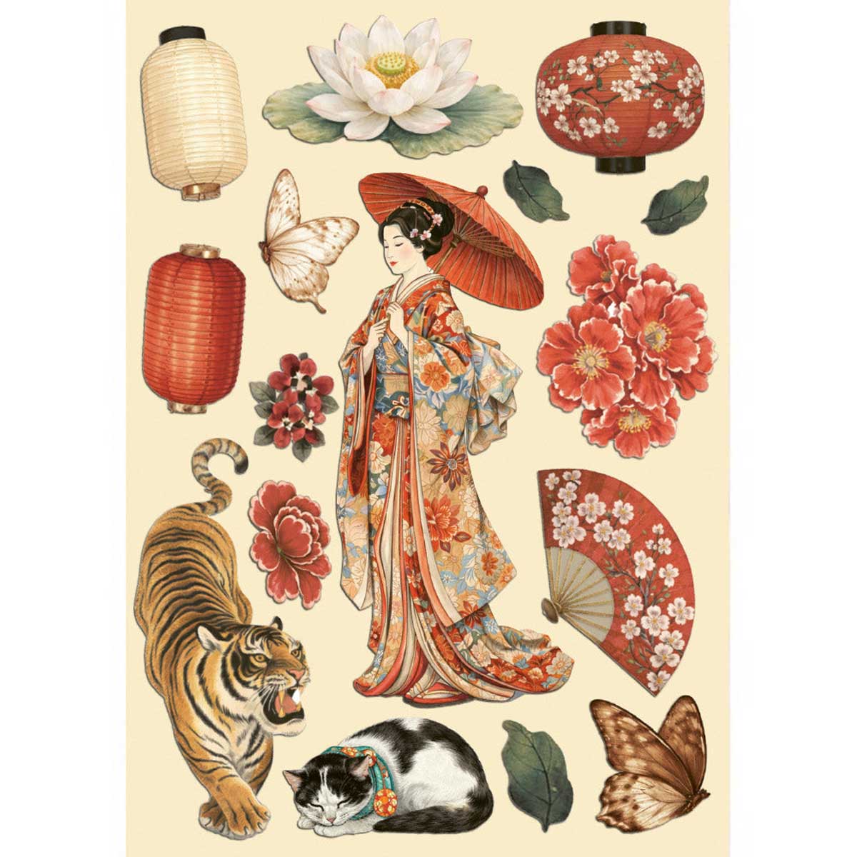 Stamperia Oriental Garden Collection - Colored Wooden Shapes [KLSP204] - Image 2