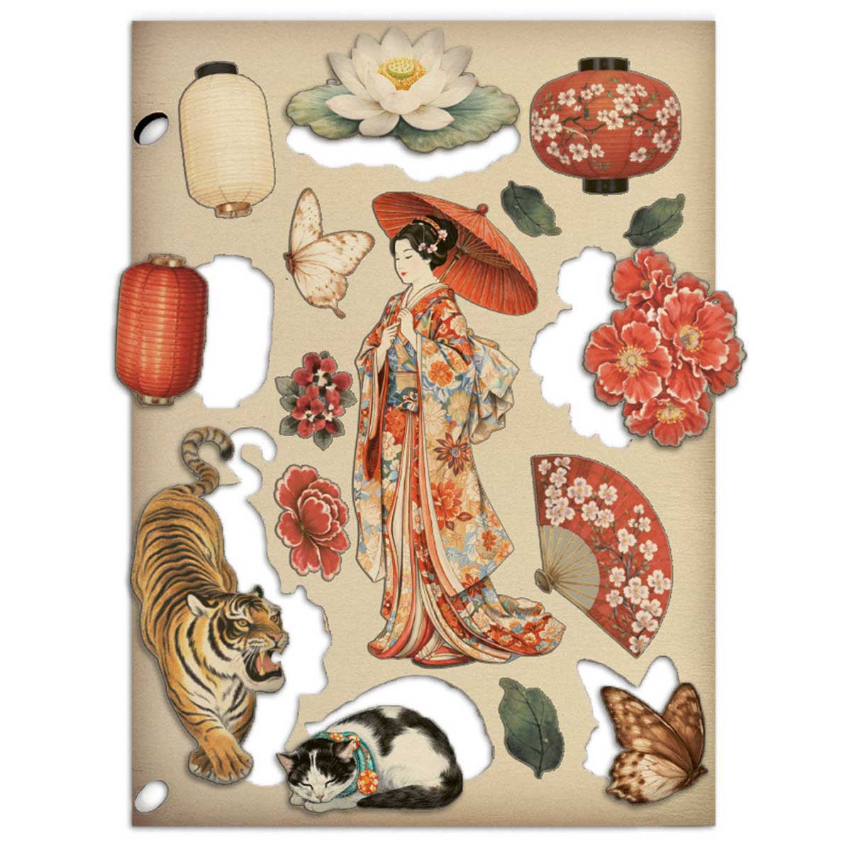 Stamperia Oriental Garden Collection - Colored Wooden Shapes [KLSP204] - Image 3