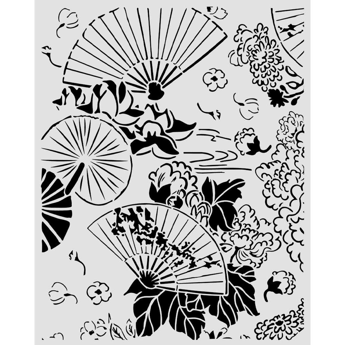 Stamperia Oriental Garden Collection - Media Stencil - Fans [KSTD213] - Image 2