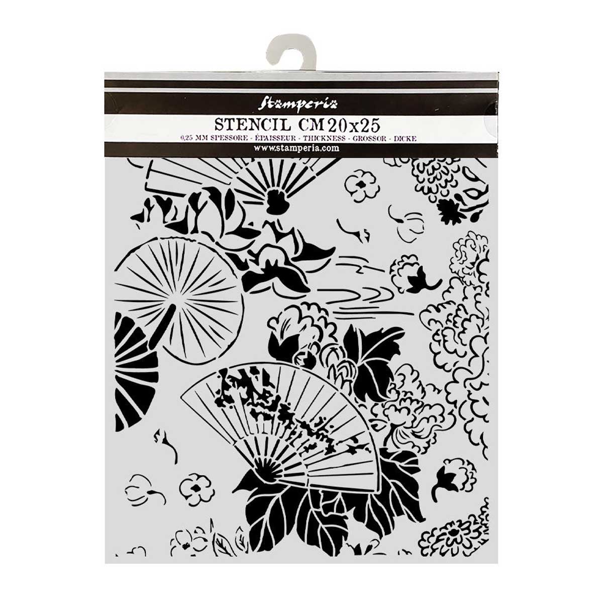 Stamperia Oriental Garden Collection - Media Stencil - Fans [KSTD213]