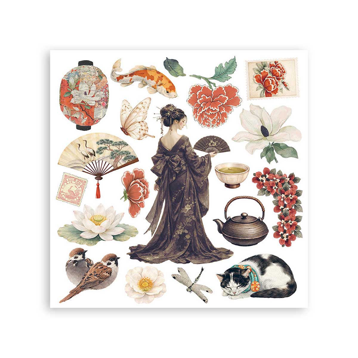 Stamperia Oriental Garden Collection - Rub On Kit [DFLRBX19] - Image 2