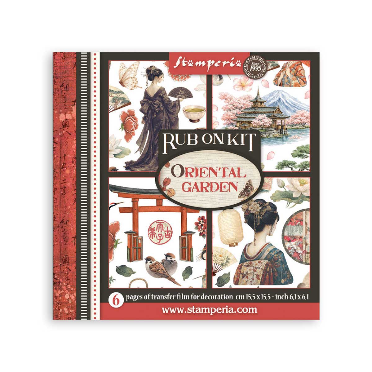 Stamperia Oriental Garden Collection - Rub On Kit [DFLRBX19]