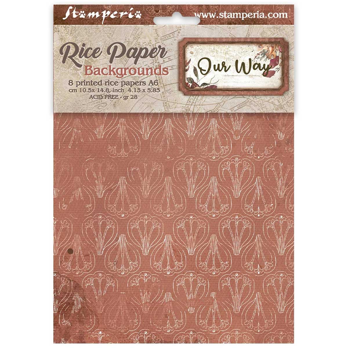 Stamperia Our Way Collection - A6 Rice Paper Backgrounds [DFSAK6061]