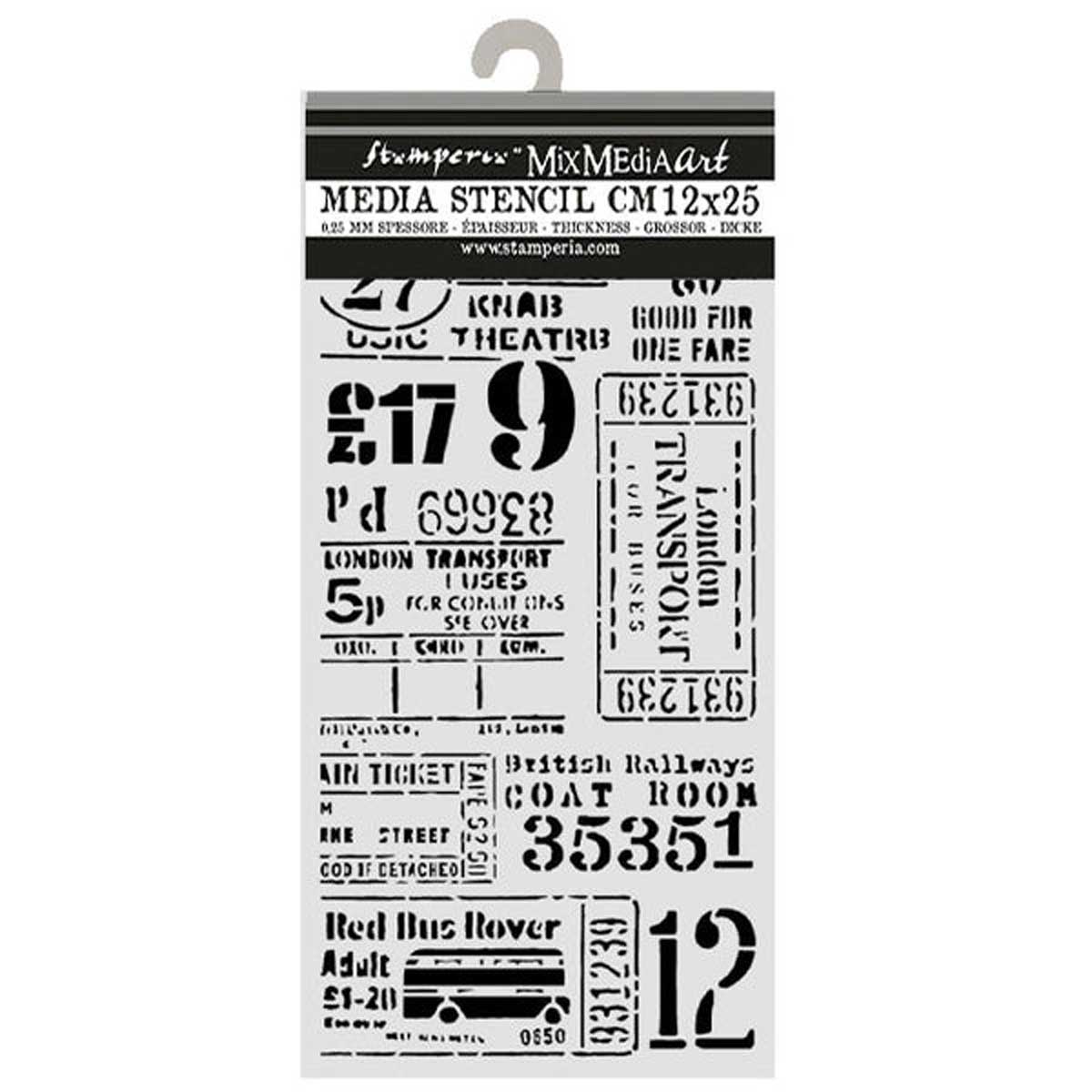 Stamperia Our Way Collection - Media Stencil - Tickets [KSTDL179]
