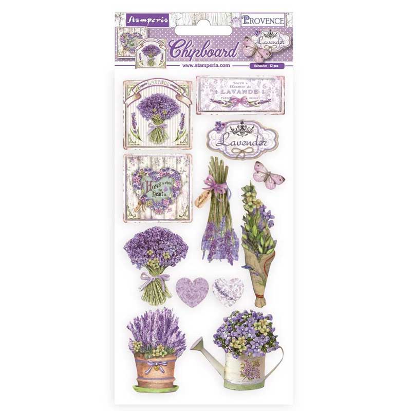 Stamperia Provence Collection Adhesive Chipboard Lavender [DFLCB52