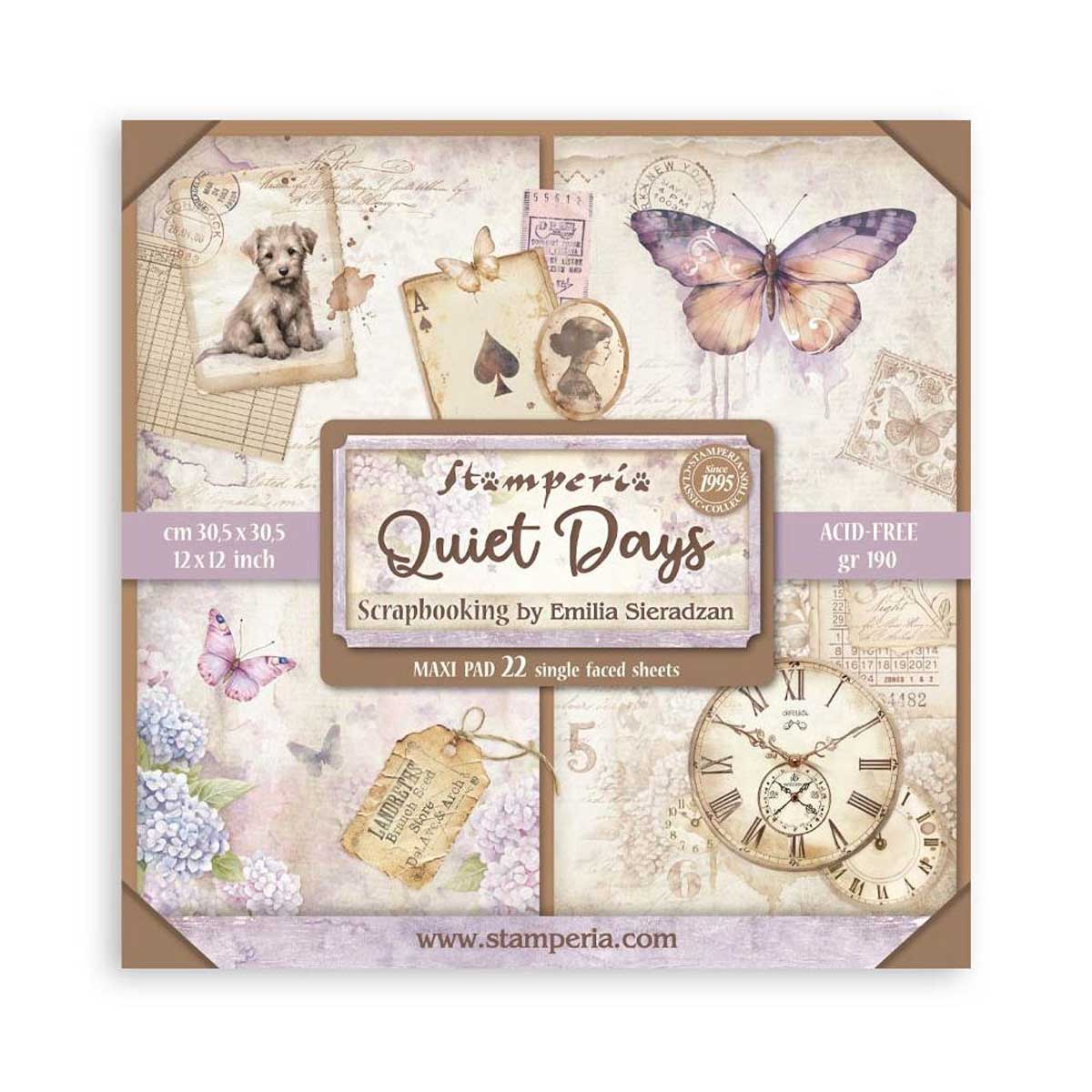 Stamperia Quiet Days Collection - 12" x 12" Maxi Paper Pad [SBBXLB31]