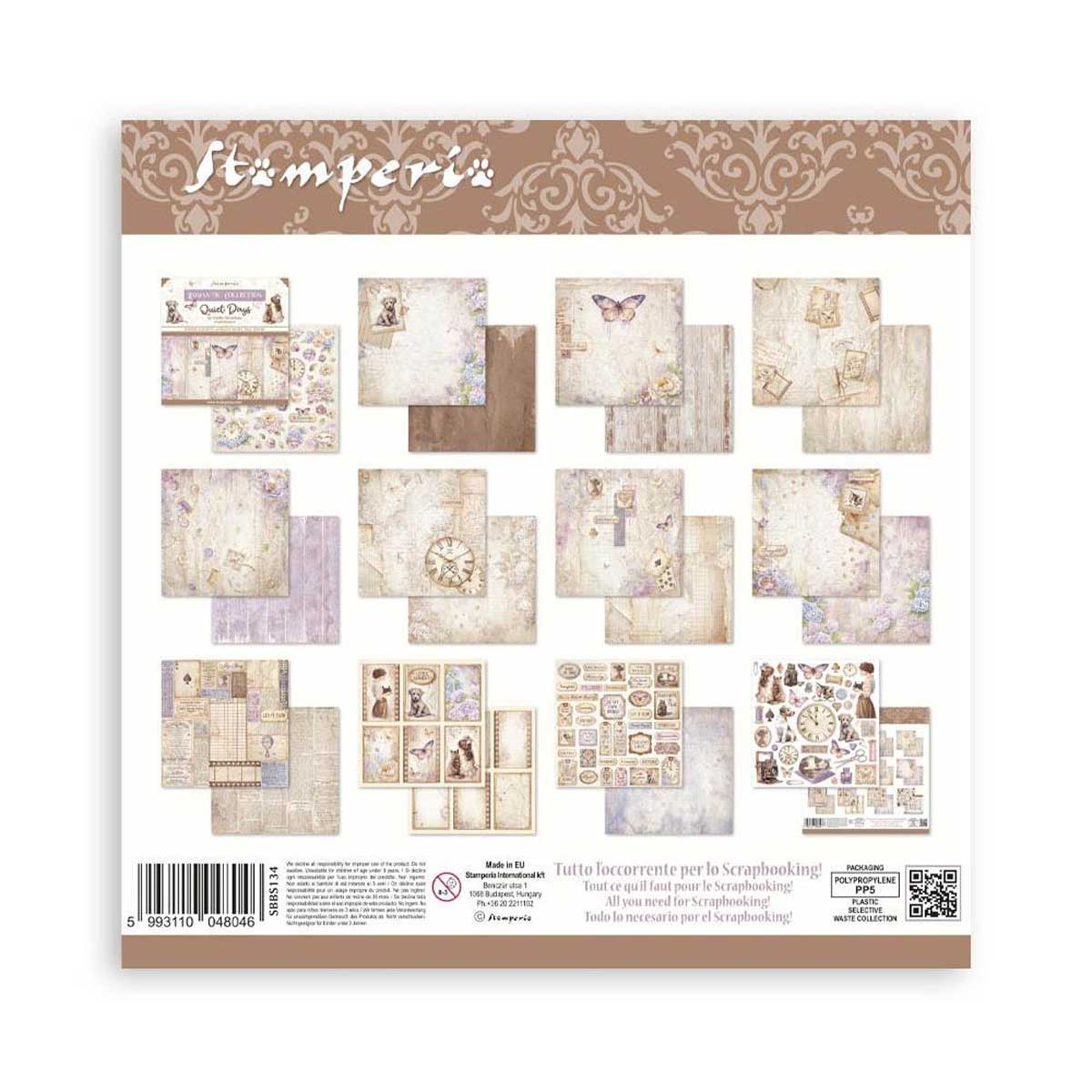 Stamperia Quiet Days Collection - 8" x 8" Paper Pad [SBBS134] - Image 2