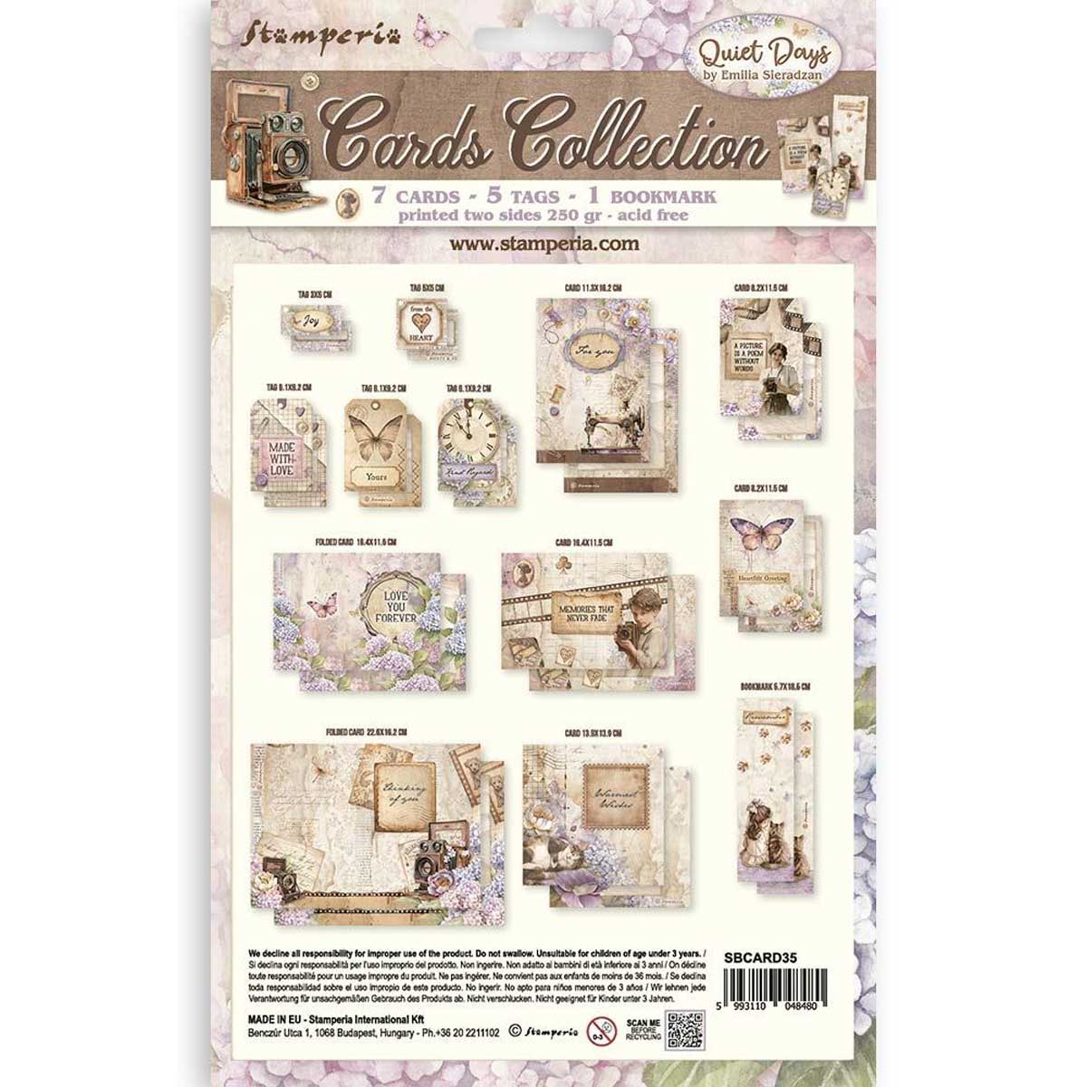 Stamperia Quiet Days Collection - Cards Collection [SBCARD35] - Image 2