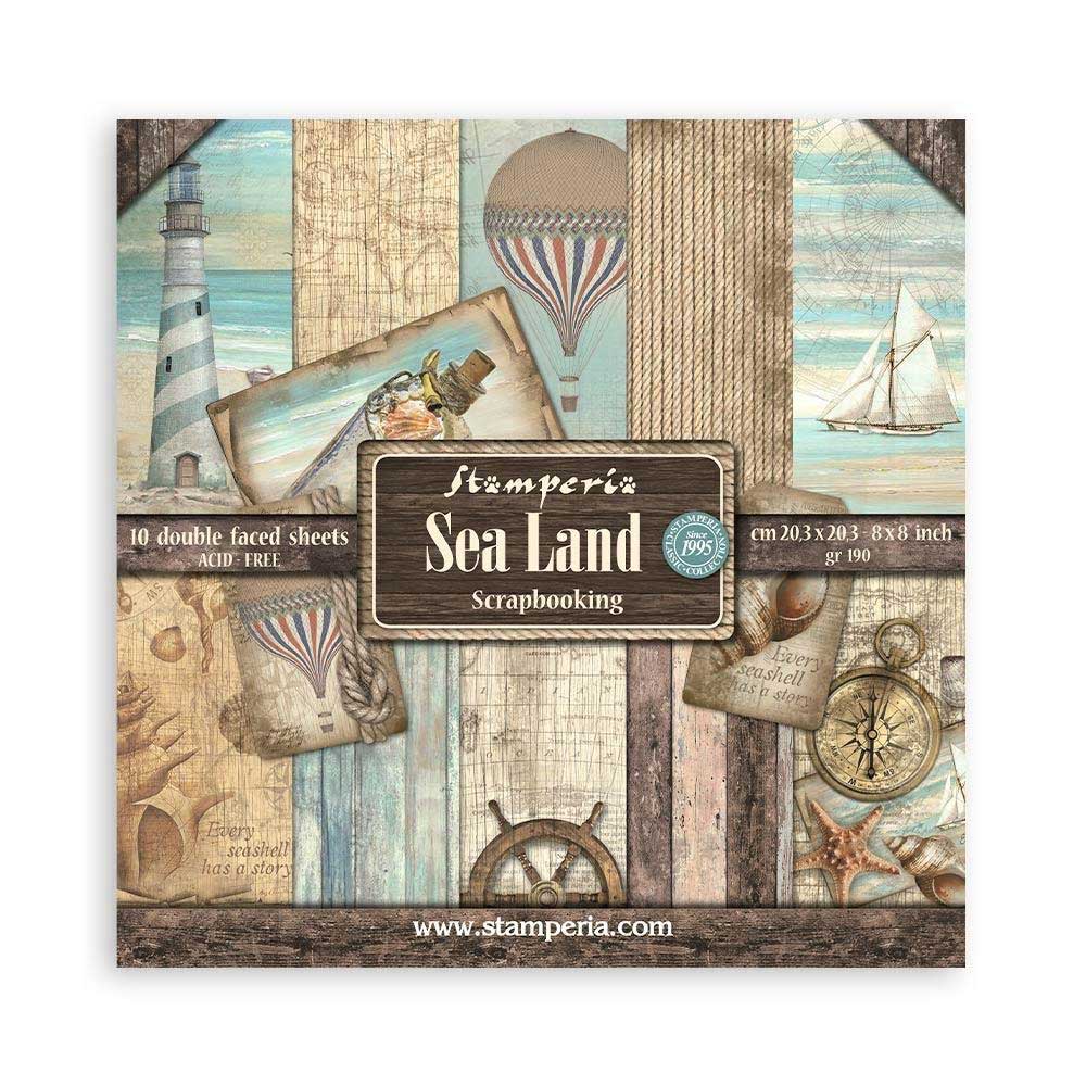 Stamperia Sea Land Collection - 8" x 8" Paper Pad [SBBS101]
