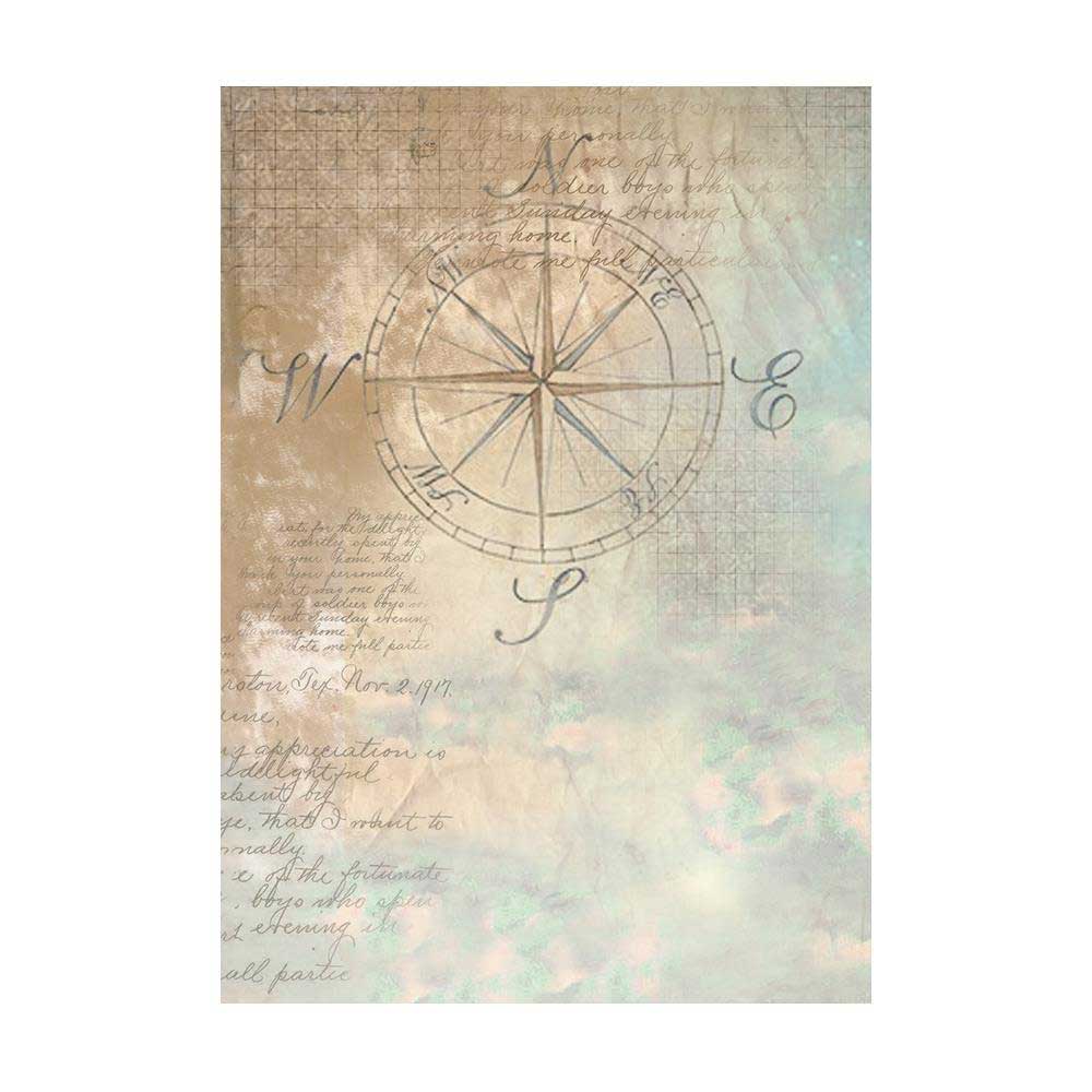 Stamperia Intl Blue & Roseland Bench Rice Paper - Roseland - Stamperia: A Cherry