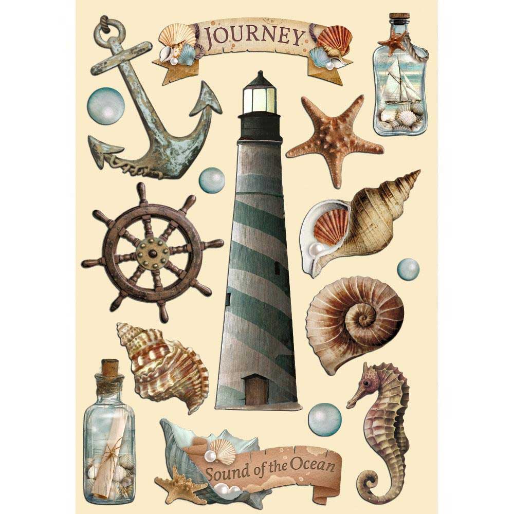 Stamperia Sea Land Collection - Colored Wooden Shapes [KLSP-157] - Image 2